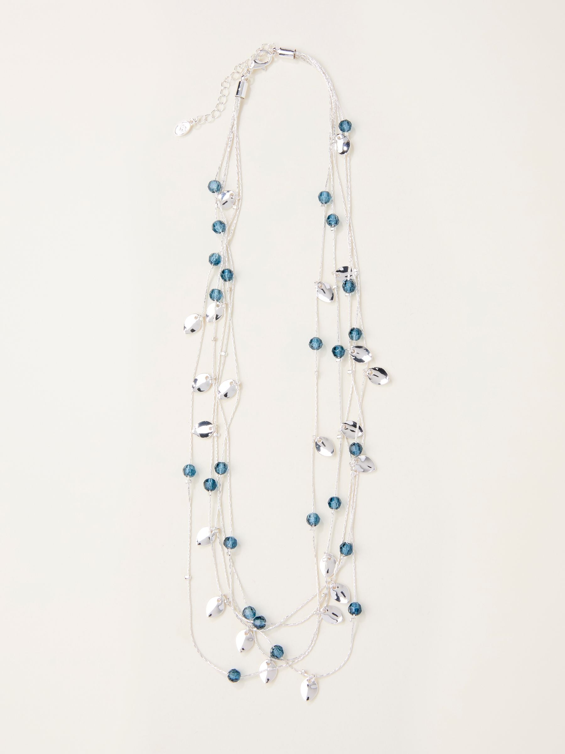 Fat Face Women's Layered Leaf Necklace Silver