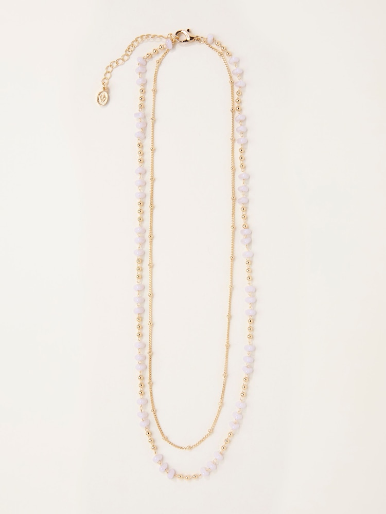 FatFace Gold Tone Layered Faux Shell Necklace - Image 1 of 2 FatFace Gold Tone Layered Faux Shell Necklace - Image 1 of 2