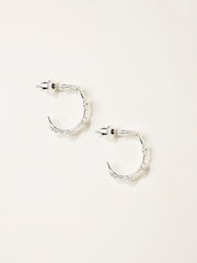 FatFace Silver Tone Daisy Hoop Earrings - Image 1 of 2
