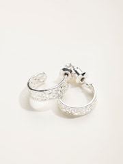 FatFace Silver Tone Filagree Hoop Earrings - Image 2 of 2