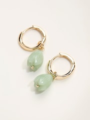 FatFace Green Flower Drop Earrings - Image 2 of 2