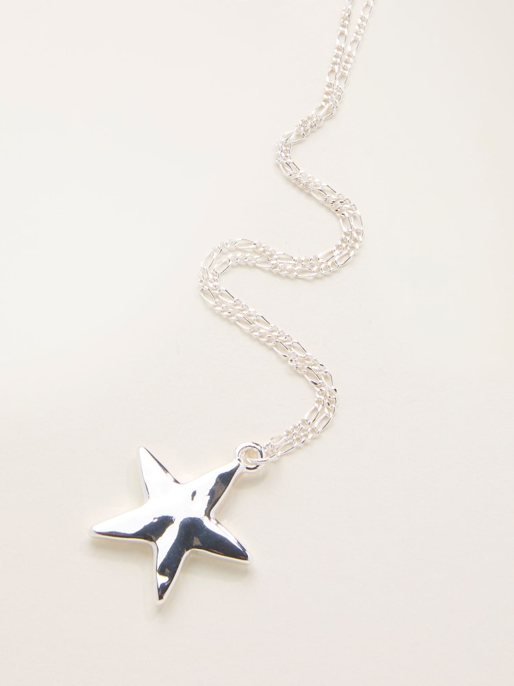 FatFace Silver Tone Large Star Necklace - Image 2 of 2