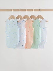 Green/Blue Vest Baby Bodysuits 5 Pack - Image 2 of 13