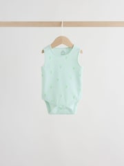 Green/Blue Vest Baby Bodysuits 5 Pack - Image 3 of 13