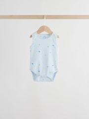 Green/Blue Vest Baby Bodysuits 5 Pack - Image 4 of 13