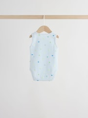 Green/Blue Vest Baby Bodysuits 5 Pack - Image 5 of 13