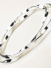 FatFace Silver Tone Double Bangle - Image 2 of 2