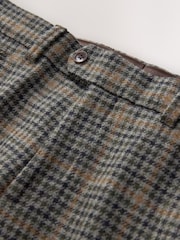 أخضر - Regular Fit Signature Moons 100% British Wool Check Trousers - صورة 4 من 5