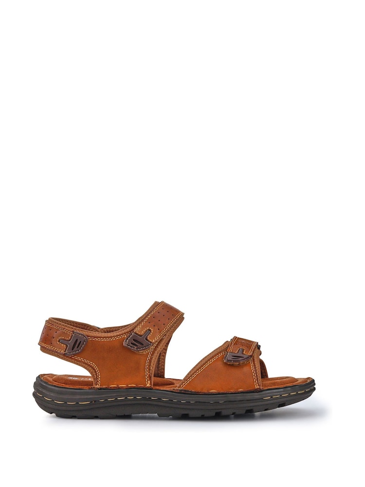 Pavers Brown Mens Adjustable Sandals - Image 2 of 6