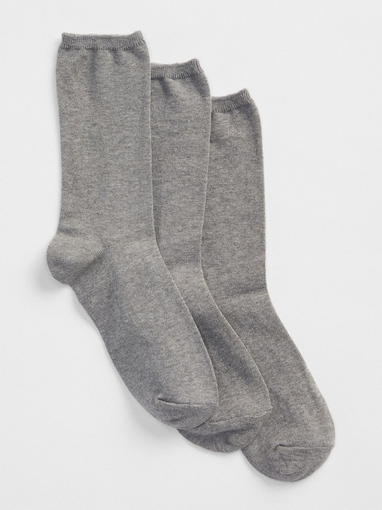 Gap Grey Basic Crew Socks 3-pack - Image 1 of 1