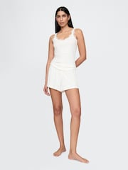 Gap White Mini Rib Lace Pyjamas Vest Top - Image 3 of 3