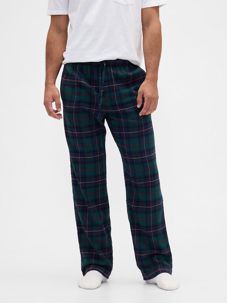 Gap Navy Blue Relaxed Flannel Pyjama Trousers - Image 1 of 4