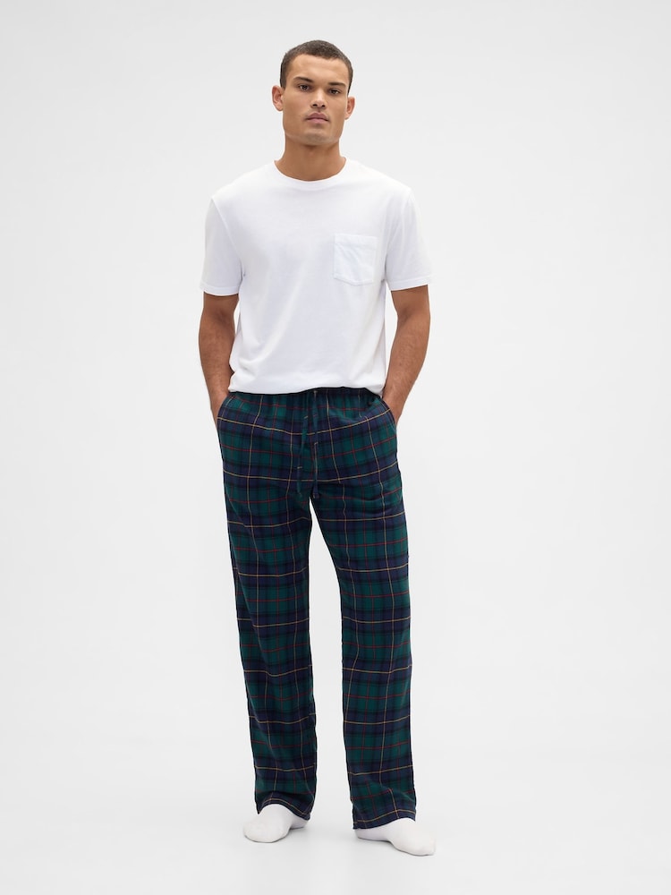 Gap Navy Blue Relaxed Flannel Pyjama Trousers - Image 2 of 4