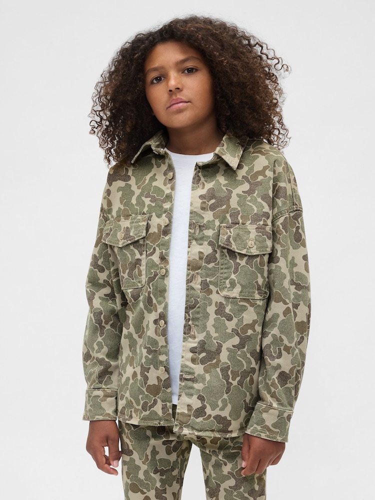 Gap Green Relaxed Camo Denim Shirt (4-13yrs) (4-13yrs) - Image 1 of 5