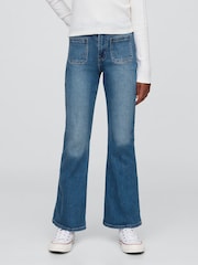 Gap Blue High Rise 70s Flare Jeans (5-13yrs) (5-13yrs) - Image 1 of 6