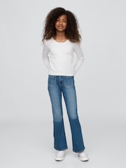 Gap Blue High Rise 70s Flare Jeans (5-13yrs) (5-13yrs) - Image 3 of 6