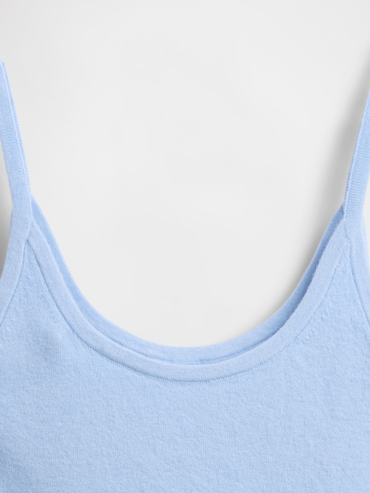 Gap Blue Soft Touch Cropped Knit Vest Top - Image 2 of 2 Gap Blue Soft Touch Cropped Knit Vest Top - Image 2 of 2