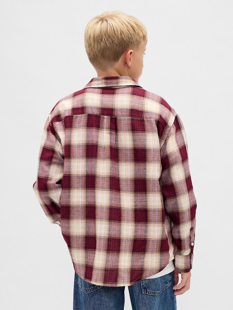 Gap Red Relaxed Check Shirt (4-13yrs) (4-13yrs) - Image 2 of 6