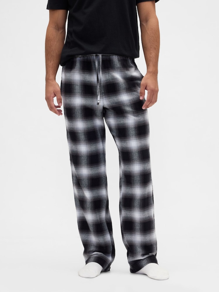 Gap Black Relaxed Flannel Pyjama Trousers - Image 1 of 4