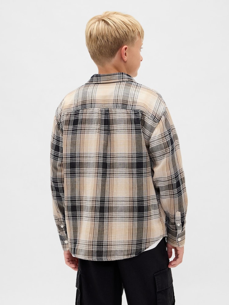 Gap Beige Relaxed Check Shirt (4-13yrs) (4-13yrs) - Image 2 of 6