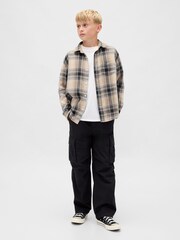 Gap Beige Relaxed Check Shirt (4-13yrs) (4-13yrs) - Image 3 of 6