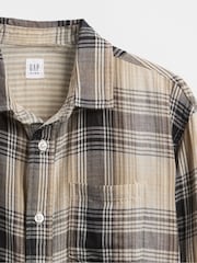 Gap Beige Relaxed Check Shirt (4-13yrs) (4-13yrs) - Image 5 of 6