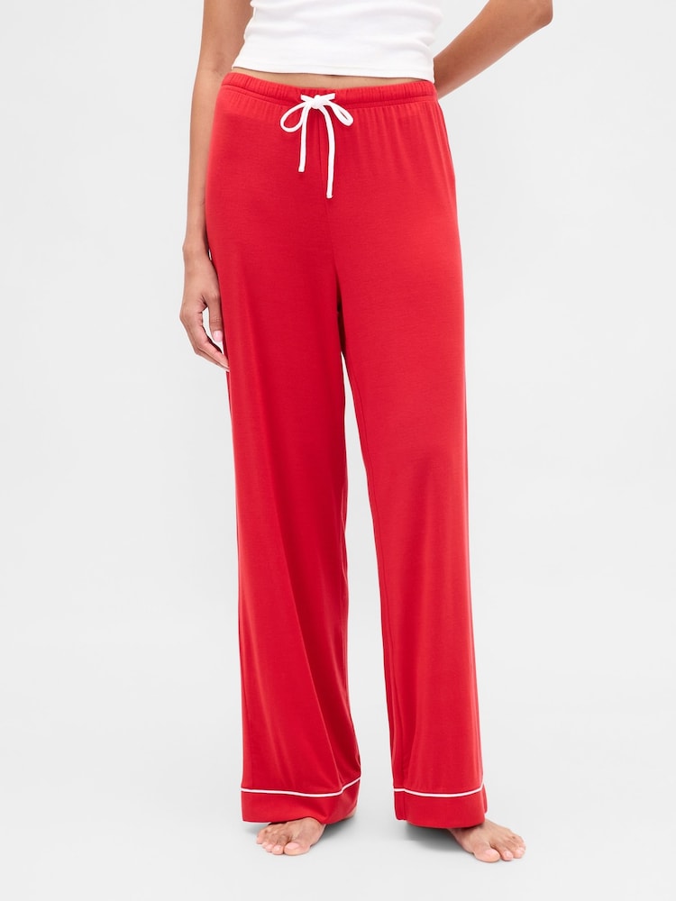 Gap Red Modal Trouser Pyjama Bottoms - Image 1 of 5 Gap Red Modal Trouser Pyjama Bottoms - Image 1 of 5