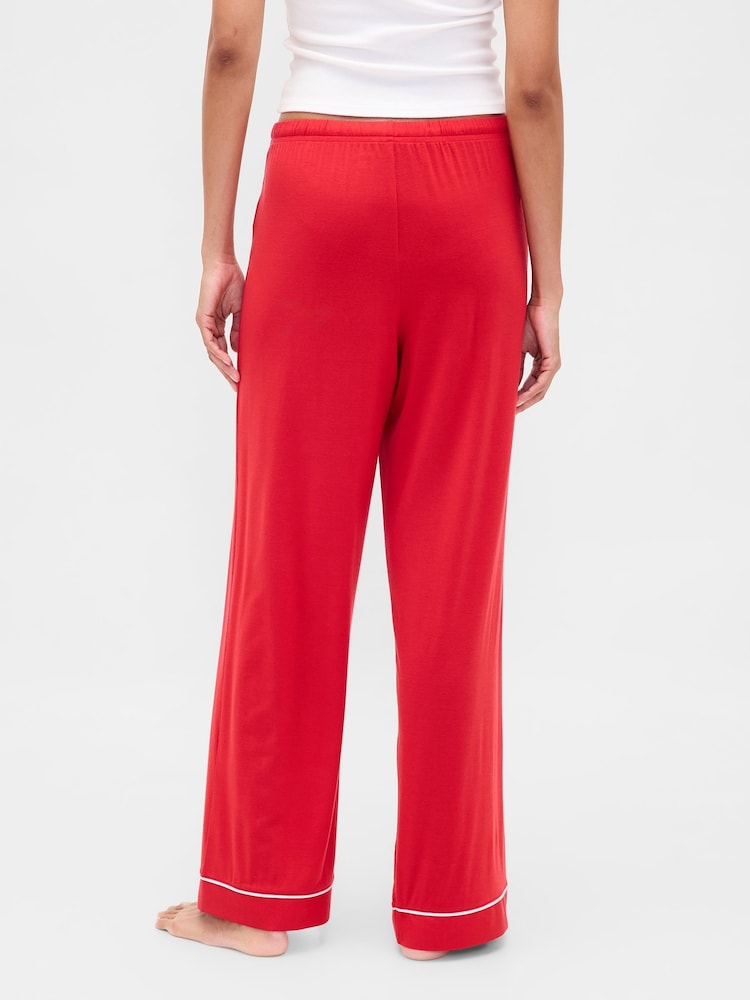 Gap Red Modal Trouser Pyjama Bottoms - Image 2 of 5 Gap Red Modal Trouser Pyjama Bottoms - Image 2 of 5