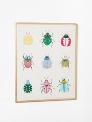 Oliver Bonas Multi Embroidered Beetles Wall Art - Image 1 of 4