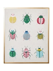 Oliver Bonas Multi Embroidered Beetles Wall Art - Image 2 of 4