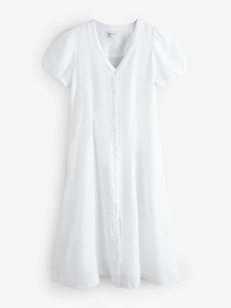 Multi 100% Linen Short Sleeve Maxi Dress - Image 1 of 1
