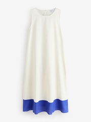 Ecru White Cotton Sleeveless Textured Dress - Image 1 of 1