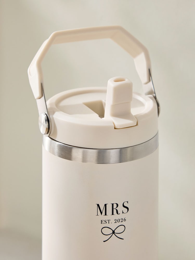 Cream Est 2026 Wedding Mrs Water Bottle - Image 2 of 3