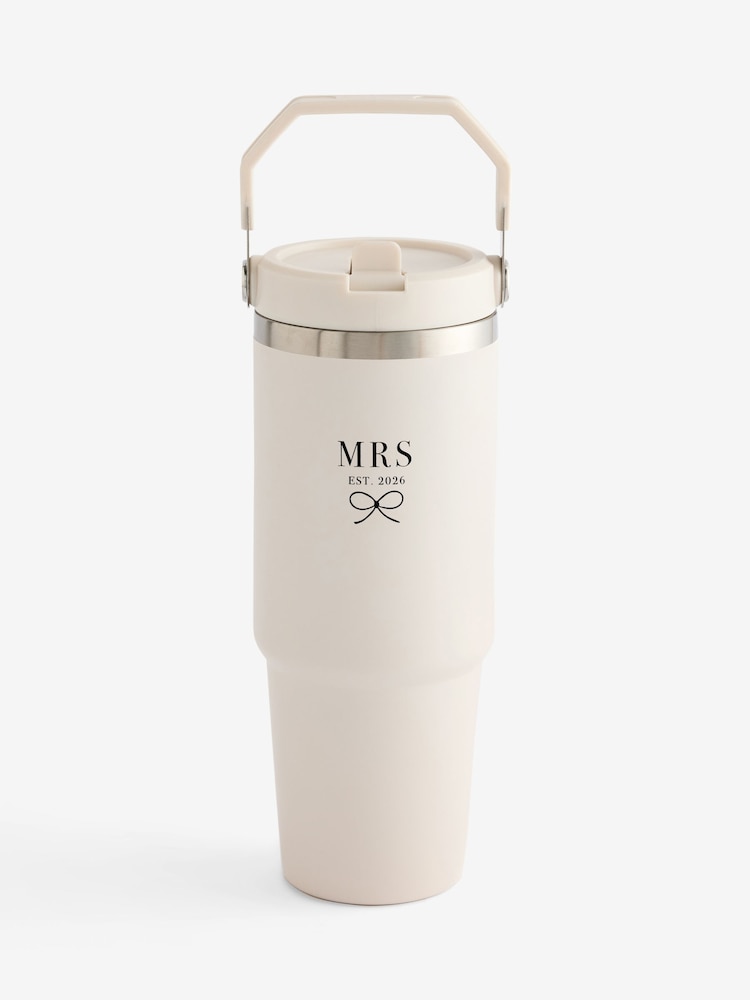 Cream Est 2026 Wedding Mrs Water Bottle - Image 3 of 3