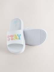 White Stay Cool Slogan - شبشب Comfort - Image 2 of 5