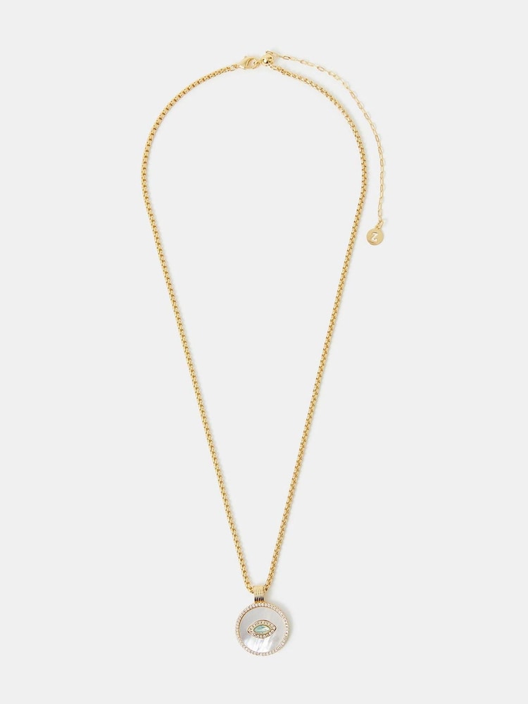 Accessorize Gold Tone 14ct Pearl Eye Pendant Necklace - Image 1 of 2