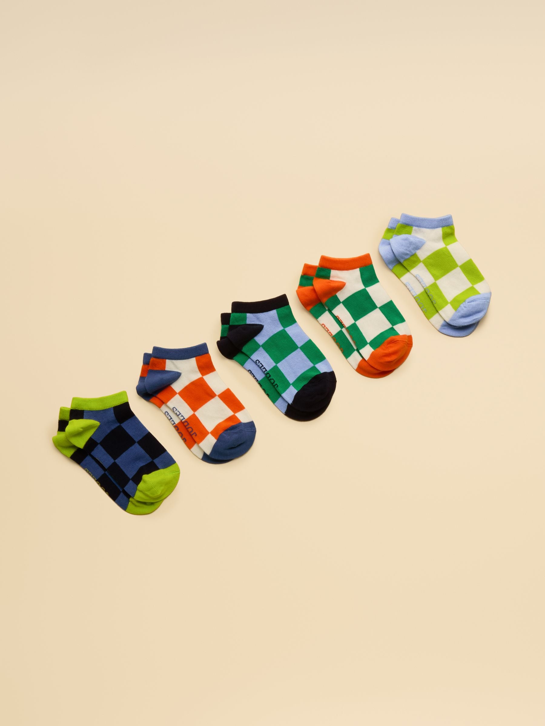 Joules Boys ' Rilla 5 Pack Socks Multi Checkerboard Size 6-8.5 Jnr Kids