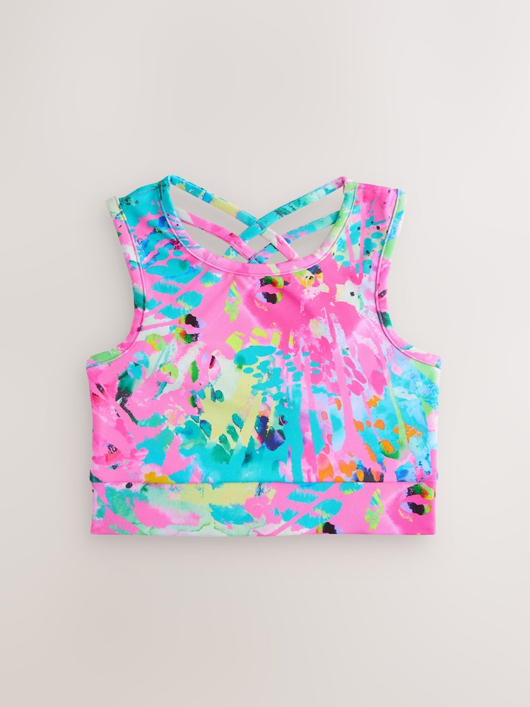 Кызгылт/Көп Animal - Спорттук Cropped Top (5-16жыл) - 4ичинен 1 сүрөт