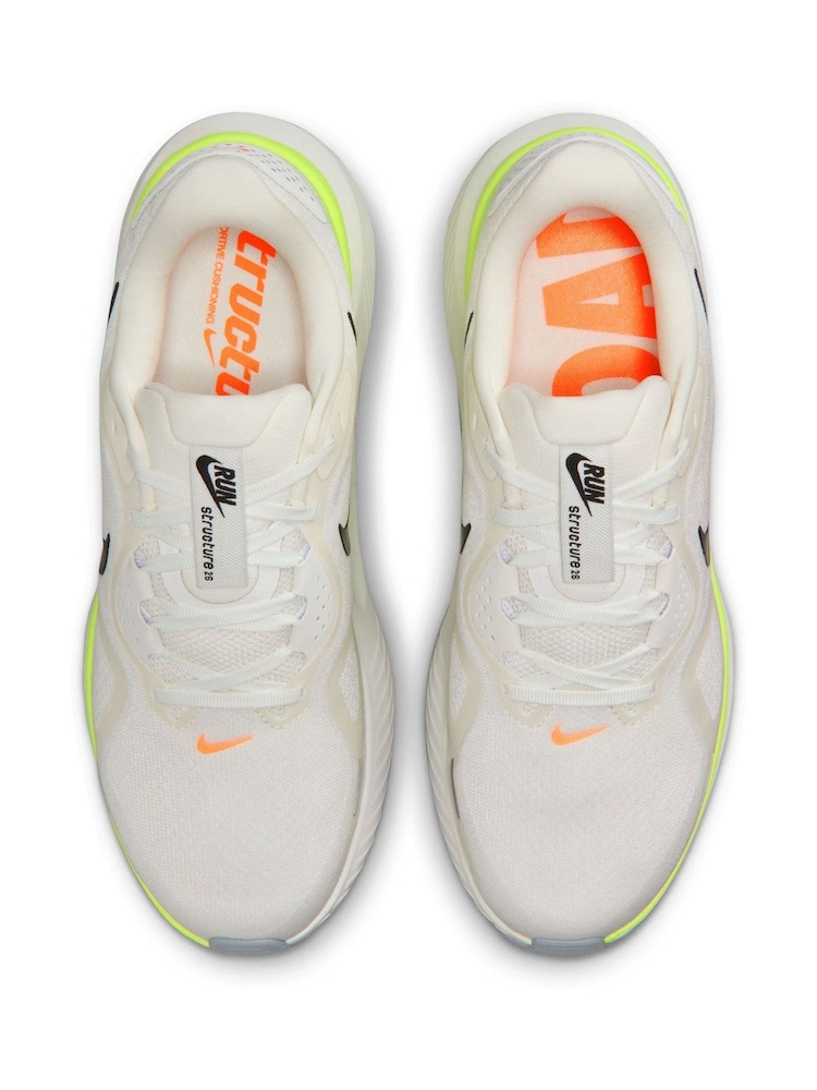 Nike Yellow/White Structure 26 Road Running Trainers - Image 12 of 12
