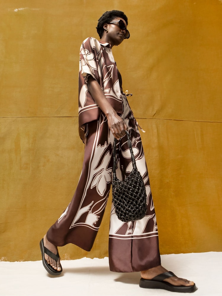 Ro&Zo Swirl Border Print Trousers - Imagem 1 de 6