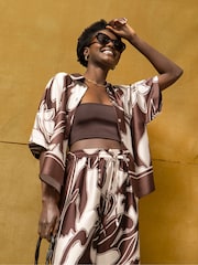 Blusa de gola com estampa de redemoinho Ro&Zo - Imagem 4 de 5