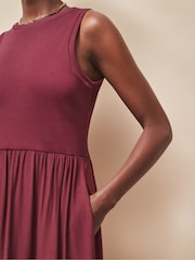 Ro&Zo Red Petite Mixed Media Sleeveless Dress - Image 2 of 5