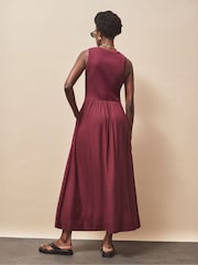 Ro&Zo Red Petite Mixed Media Sleeveless Dress - Image 5 of 5