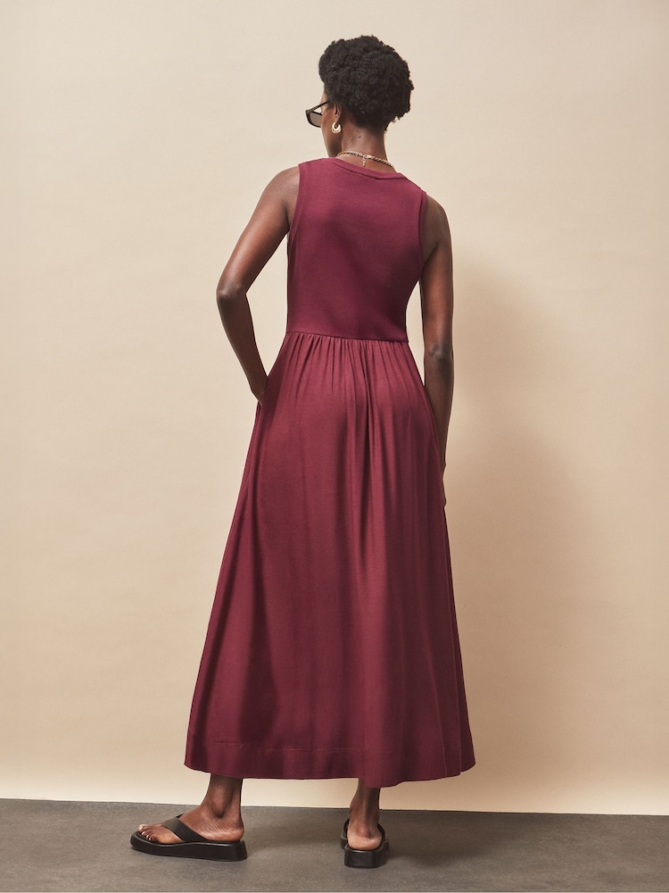 Ro&Zo Red Petite Mixed Media Sleeveless Dress - Image 5 of 5