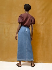 Ro&Zo Brown Pure Cotton Puff Sleeve T-Shirt - Image 4 of 5