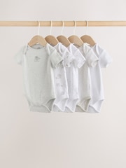 Grey Elephant Short Sleeve Baby Bodysuits 5 Pack - Image 1 of 13
