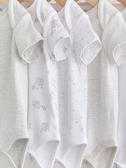 Grey Elephant Short Sleeve Baby Bodysuits 5 Pack - Image 12 of 13