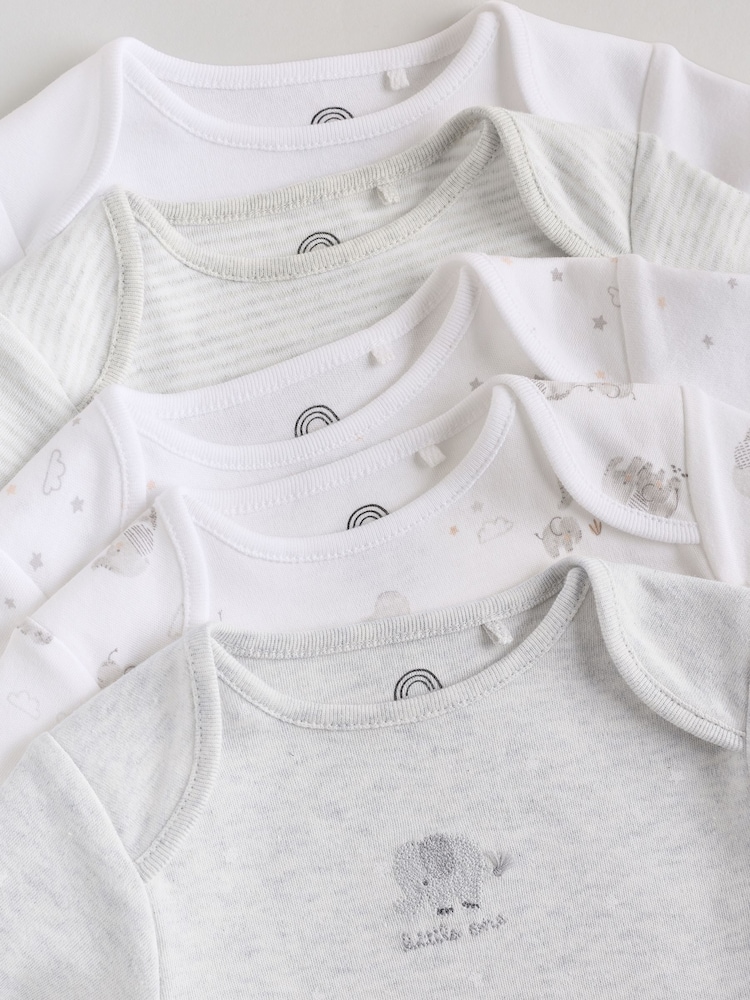 Grey Elephant Short Sleeve Baby Bodysuits 5 Pack - Image 13 of 13