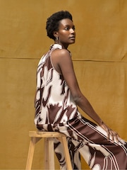 Ro&Zo Brown Swirl Print Drape Top - Image 5 of 5
