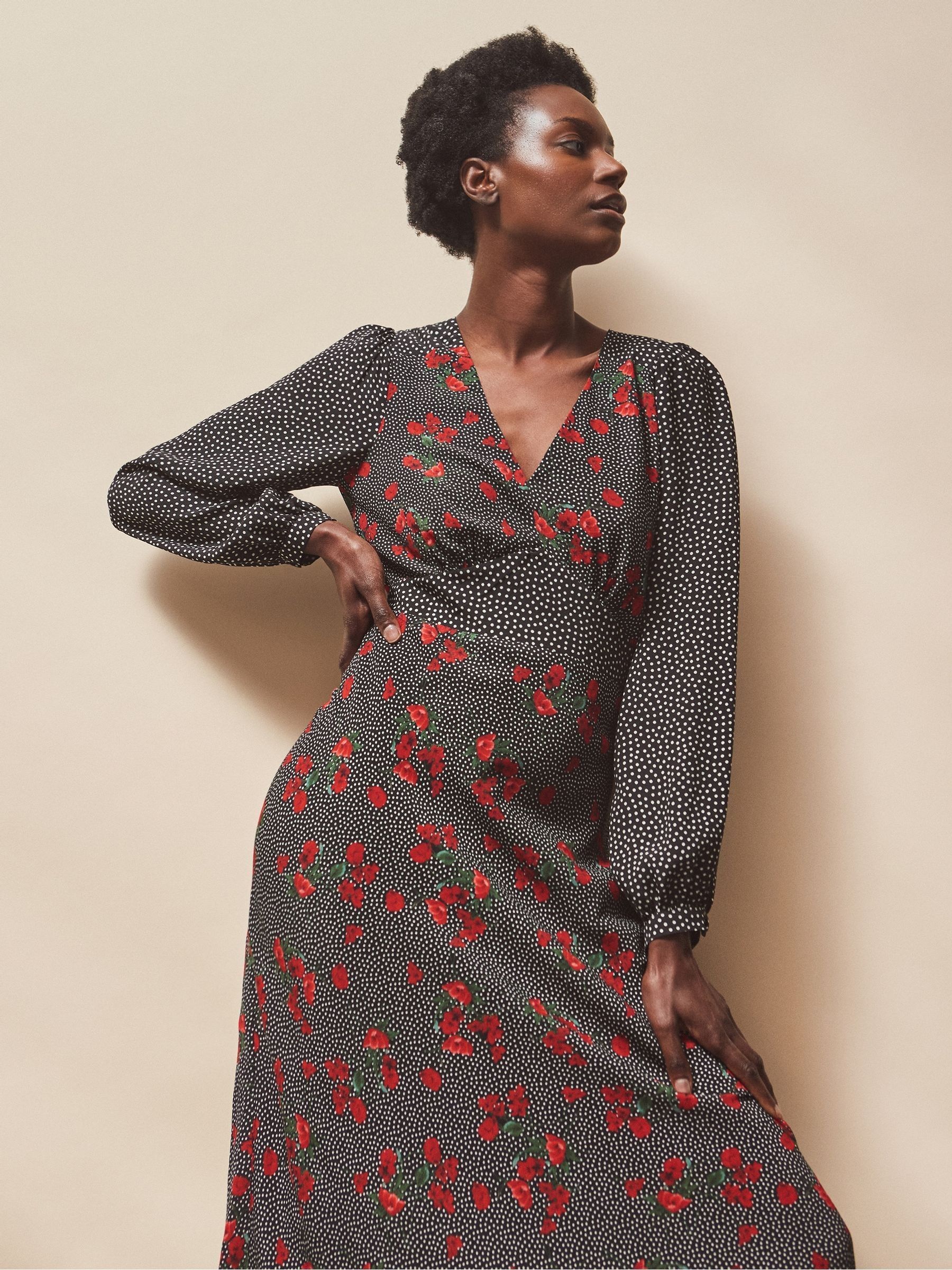 Buy Ro&Zo Red Petite Floral Print And Spot Mix And Match Dress
